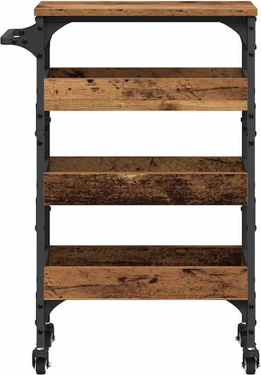 vidaXL vidaXL Holz Küchenwagen mit 4 Ebenen Braune 53x20x76cm