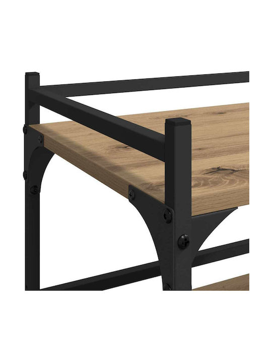 vidaXL Wooden Kitchen Trolley 3 Tiers Brown 50x35x75.5cm