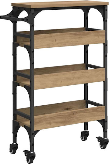 vidaXL Τρόλεϊ Κουζίνας Ξύλινο 4 Θέσεων Καφέ 53x20x76cm