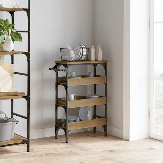 vidaXL Τρόλεϊ Κουζίνας Ξύλινο 4 Θέσεων Καφέ 53x20x76cm