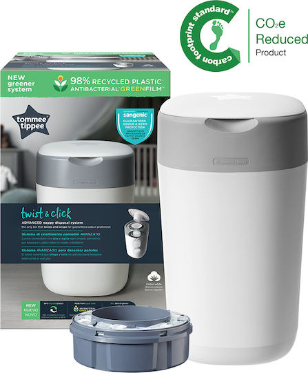Tommee Tippee Twist & Click Diaper Disposal Bin White