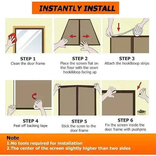 Hoomei Mosquito Net Door with Velcro with Magnetic Clasp White 220x100cm