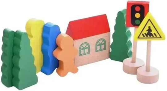 Set with Train made of Wood for 3+ years+ Years