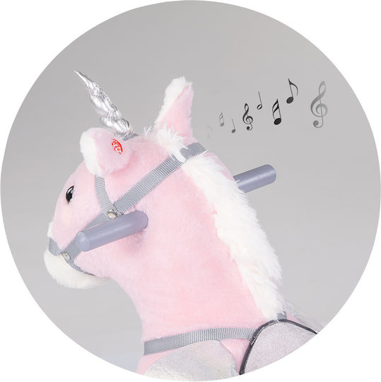 Chipolino Wooden Rocking Toy Horse for 18+ months with Sounds with Max Load Capacity 50kg Pink