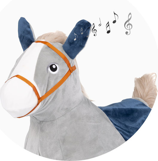 Chipolino Fabric Rocking Toy Horse for 12+ months with Sounds & Music with Max Load Capacity 50kg Gray