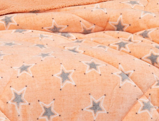 Melinen Kinderbettdecke Einzel mit Hollowfiberfüllung Mini Stars Rose 160x220cm