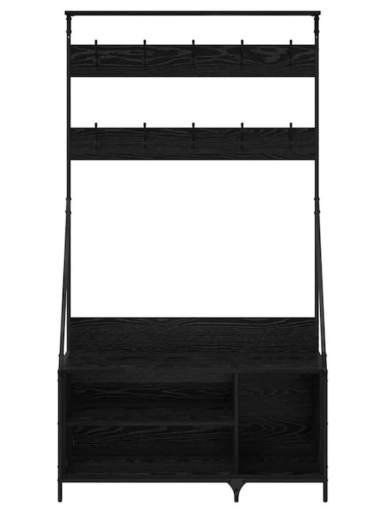 vidaXL Гардеробна стойка Черен 100x41x184см