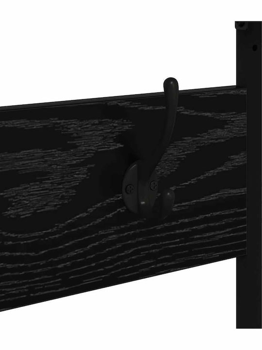 vidaXL Гардеробна стойка Черен 100x41x184см