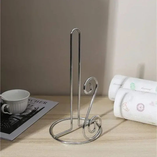 Tpster Suport pentru prosoape de hârtie Metalică Argintiu 15x15x28cm 36294