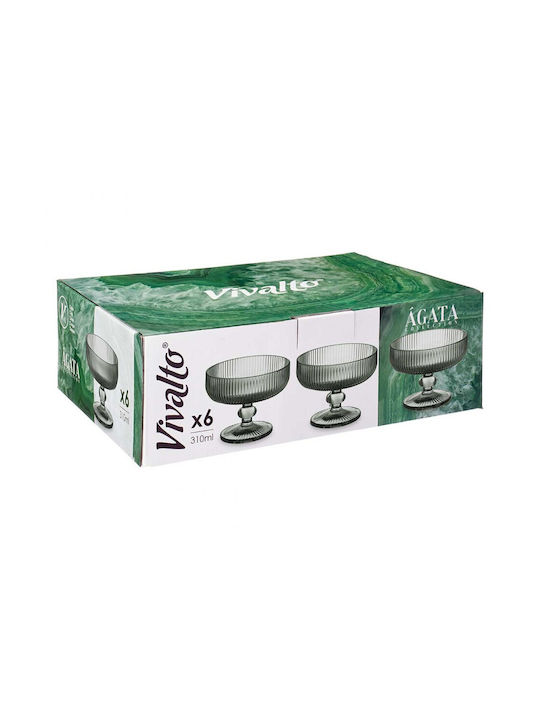 Atmosphera Ice Cream Serving Bowl Round Glass Green with Diameter 12cm