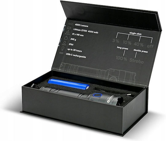 everActive Rechargeable Flashlight LED with Maximum Brightness 4500lm