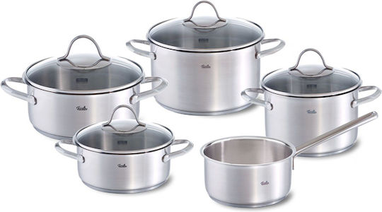 Fissler Paris Line Σετ Κατσαρόλες από Ανοξείδωτο Ατσάλι Ασημί 5τμχ