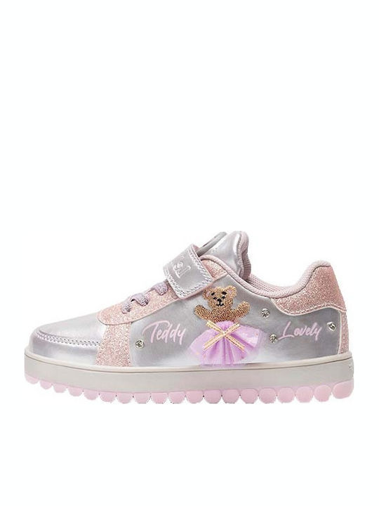 Mille Stelle Kids Sneakers with Scratch & Lights Silver