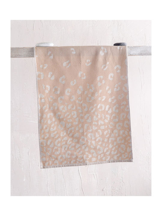 Rythmos Leopard Prosop din 100% Bumbac în Culoarea Bej 50x70cm