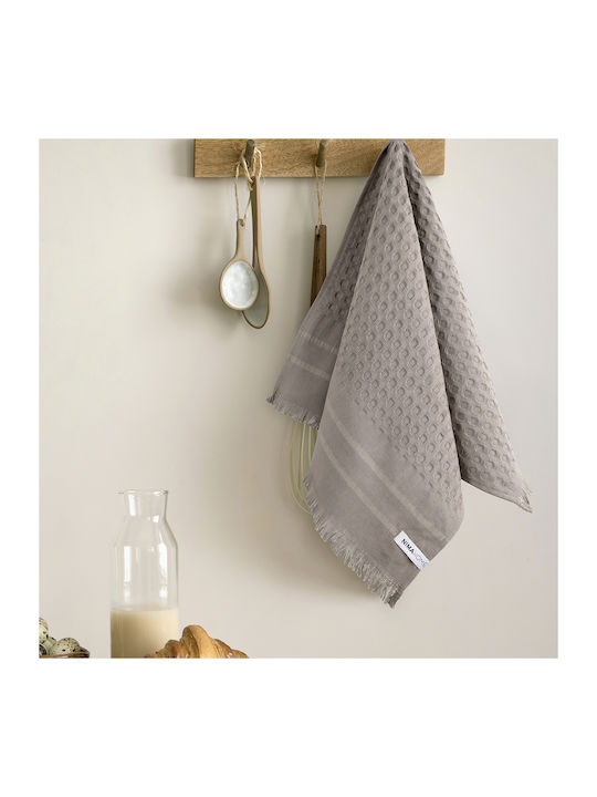 Nima Honeycomb Prosop din 100% Bumbac în Culoarea Gri 40x60cm