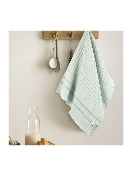 Nima Waffle Prosop din 100% Bumbac în Culoarea Verde 40x60cm