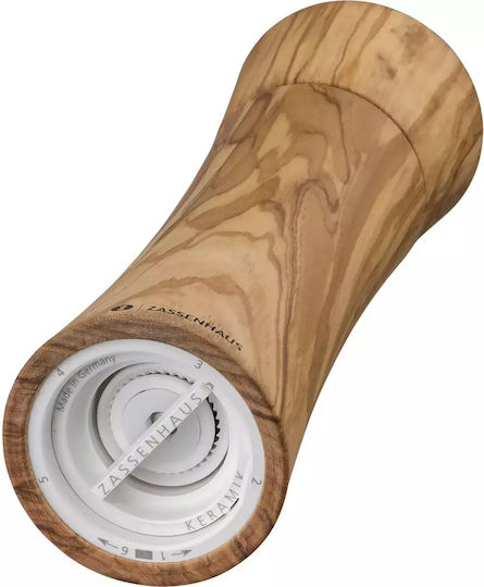 Zassenhaus Frankfurt Olive Wood Manual Wooden Pepper Mill 18cm Brown