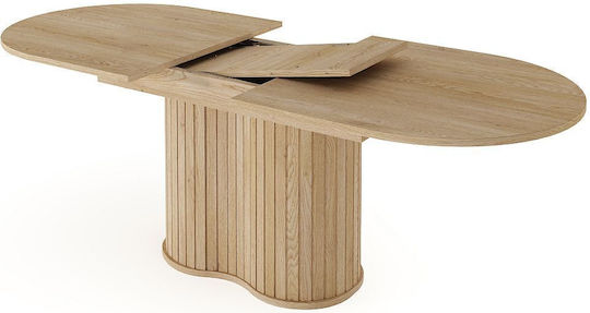 Lovi Ovaler Esszimmertisch Ausziehbar Holzoptik Natürlich 180(+40)×90×76 cm