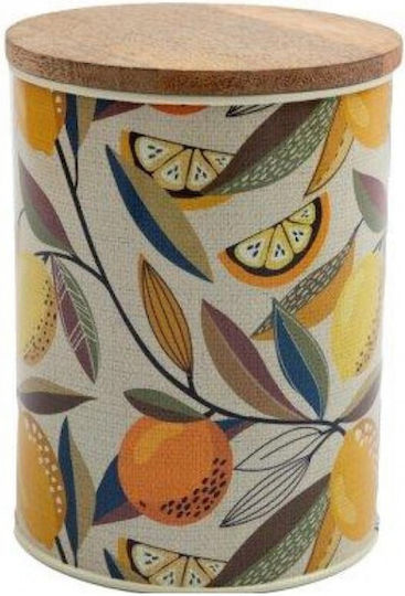 Atmosphera Citrus Zest Set 2 Pieces General Use Jars with Lid Ceramic Yellow 10x13.5cm 2 Pieces