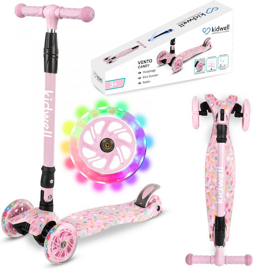 Kidwell Scuter Copii Pliabil 3 Roți Cu Iluminare LED Pentru 3+ Ani Roz
