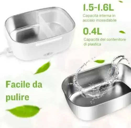 Arrango Elektrische Behälter Lunchbox Kunststoff Gray 1500ml 1Stück