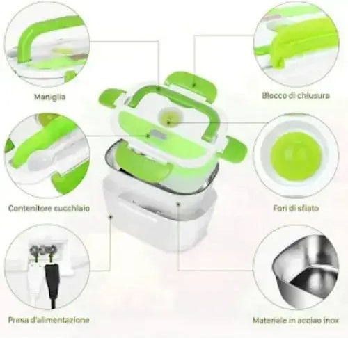 Arrango Elektrische Behälter Lunchbox Kunststoff Gray 1500ml 1Stück