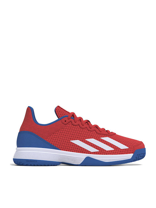 Courtflash Kids Sports Shoes Tennis with Laces Bright Red / Cloud White / Bright Royal