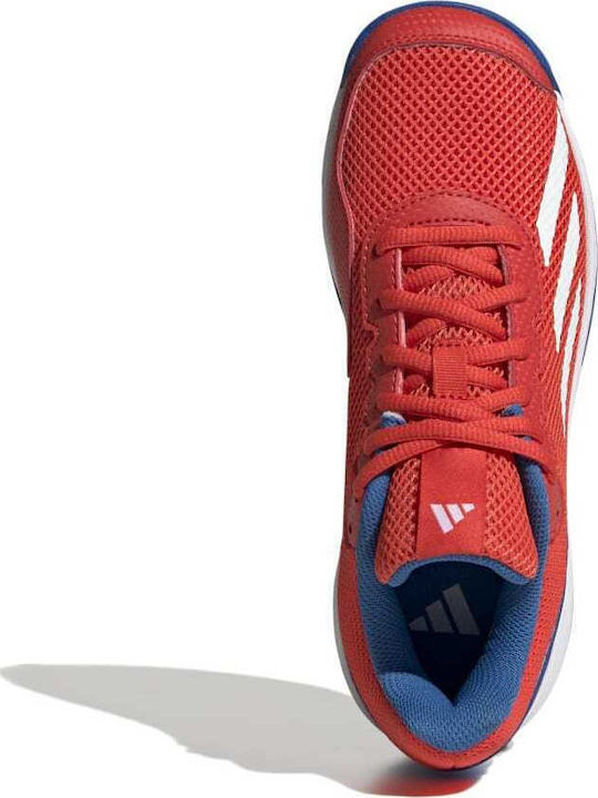 Courtflash Kids Sports Shoes Tennis with Laces Bright Red / Cloud White / Bright Royal