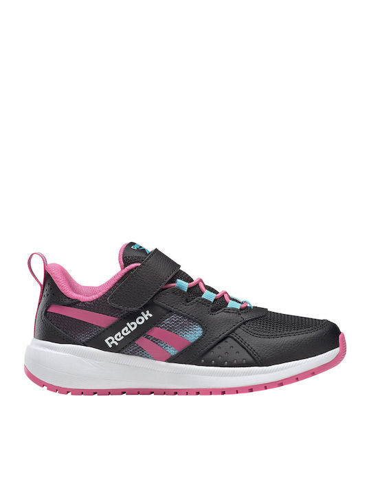 Road Supreme 2 Kids Sports Shoes Running with Hoop & Loop Closure Core Black / True Pink / Digital Blue