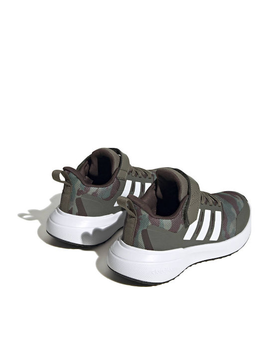Fortarun FortaRun 2.0 EL K Kids Sports Shoes Running with Hoop & Loop Closure Olive Strata / Cloud White / Dark Brown
