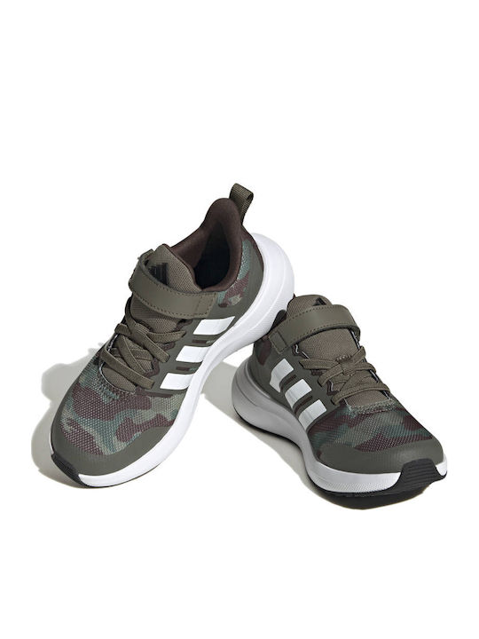 Fortarun FortaRun 2.0 EL K Kids Sports Shoes Running with Hoop & Loop Closure Olive Strata / Cloud White / Dark Brown