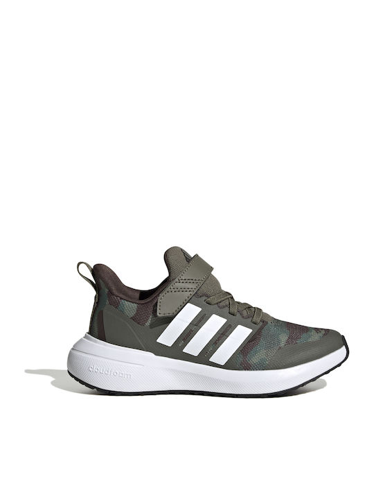 Fortarun FortaRun 2.0 EL K Kids Sports Shoes Running with Hoop & Loop Closure Olive Strata / Cloud White / Dark Brown