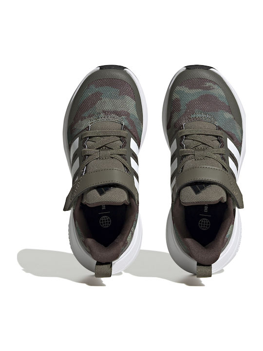 Fortarun FortaRun 2.0 EL K Kids Sports Shoes Running with Hoop & Loop Closure Olive Strata / Cloud White / Dark Brown