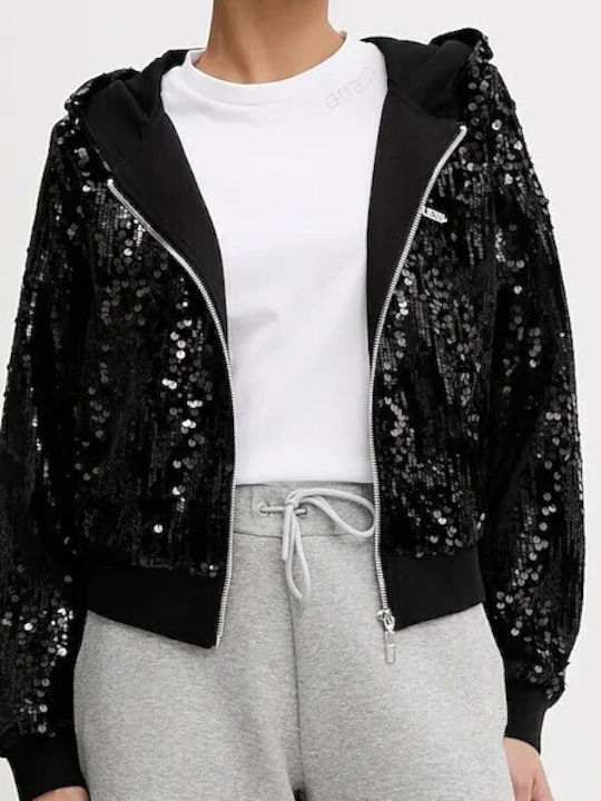 Women's Black Zip-Up Cardigan