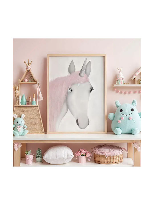 Kids Framed Wall Painting Unicorn 30x40cm