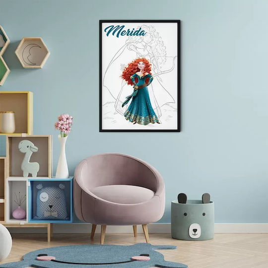 Παιδικό Κάδρο Princess Merida από Ξύλο 30x40εκ.