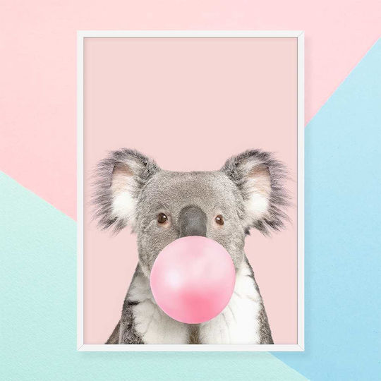 Koala mit rosa Blase 30x40cm