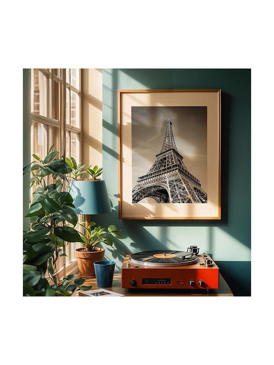 Poster Eiffel Tower Pst2508 30cm X 40cm Κορνίζα Σκούρο Φυσικό Ξύλου Καφέ