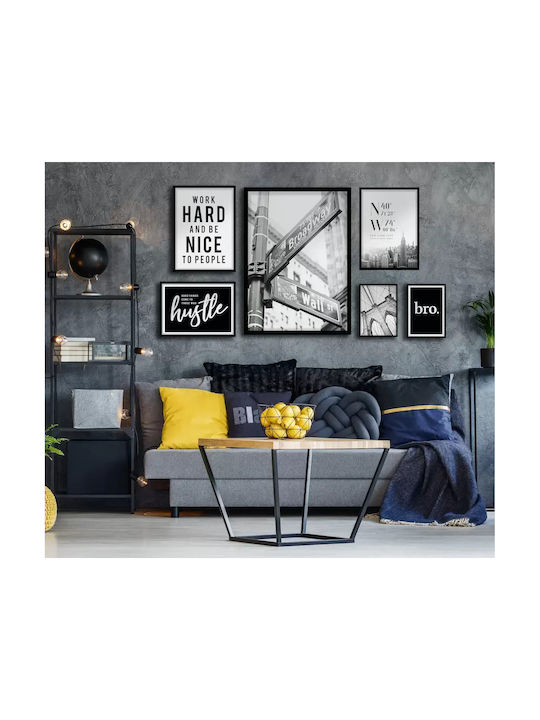 Poster Brooklyn Bridge Pst25173 30cm X 40cm Frame Dark Natural Wood Brown