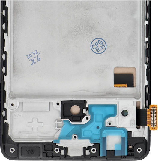 Screen Display with Touch Mechanism and Frame for Samsung A41 A415 (Black)