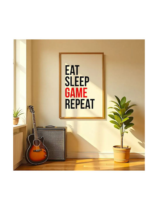 Gaming Poster Gaming Routine Gm139 30cm X 40cm Frame Dark Natural Wood Brown