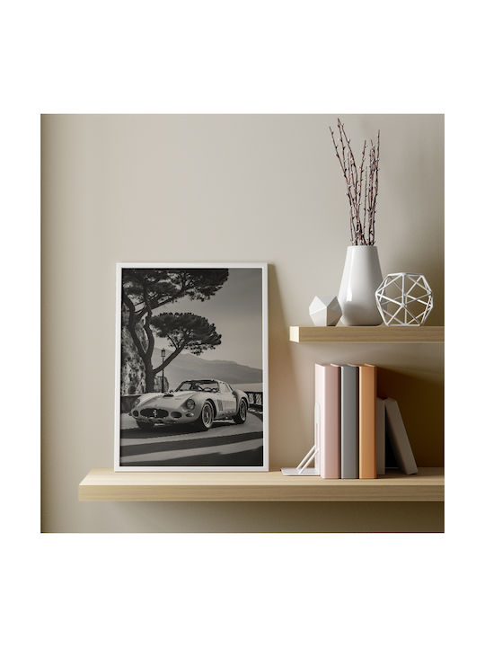 Poster Ferrari 250 Gto Cr059 30cm X 40cm Κορνίζα Σκούρο Φυσικό Ξύλου Καφέ