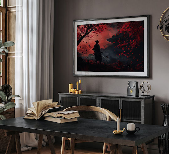 Gaming Poster Ghost Tsusima Autumn Dusk Gm2362 30cm X 40cm Frame Dark Natural Wood Brown