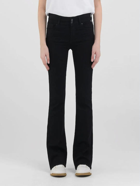New Luz Women's Jean Trousers Flared Black