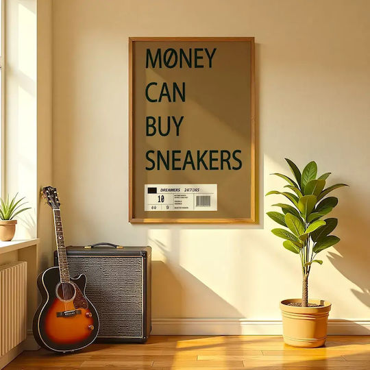Poster Money Can Buy Sneakers Snk127 21cm X 30cm Frame Dark Natural Wood Brown