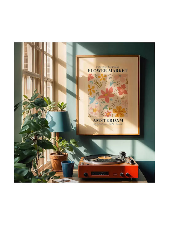 Poster Gallerie D Art Modern Amsterdam Art025 30cm X 40cm Κορνίζα Σκούρο Φυσικό Ξύλου Καφέ