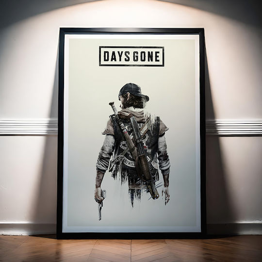 Gaming Poster Days Gone Deek Gm2344 30cm X 40cm Frame Dark Natural Wood Brown