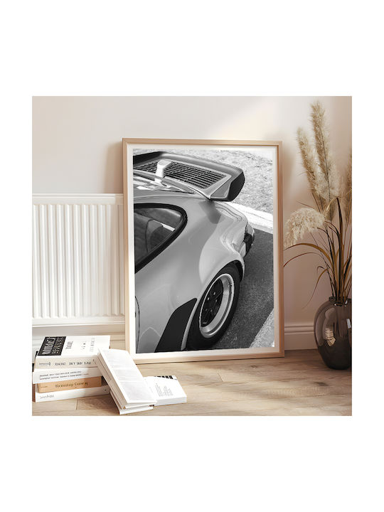 Poster Classic Porsche Cr051 30cm X 40cm Κορνίζα Σκούρο Φυσικό Ξύλου Καφέ