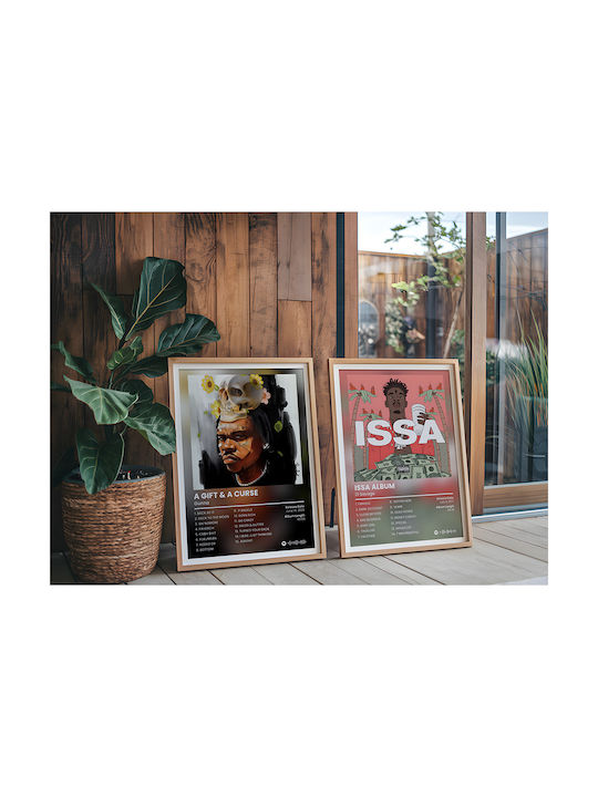 Music Poster Gunna A Gift & A Curse Ms132 30cm X 40cm Κορνίζα Σκούρο Φυσικό Ξύλου Καφέ
