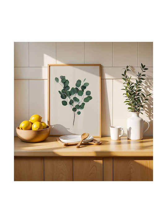Poster Eucalyptus Pst25204 50cm X 70cm Frame Dark Natural Wooden Brown